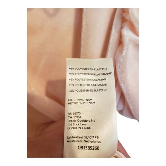 Free People Womens Terese Velvet Crop Top Small Pink Smocked Tie Neck Oversized - Picture 8 of 16